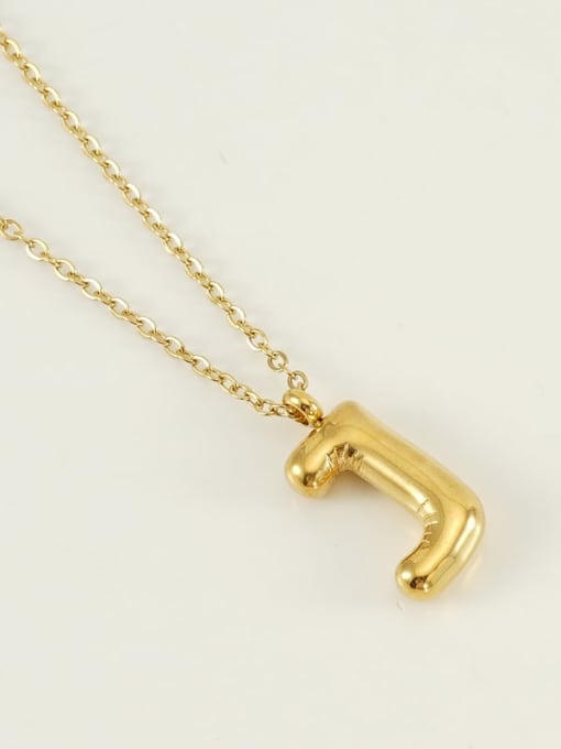 Letter J [Gold] Titanium Steel Letter Necklace With 26 letters